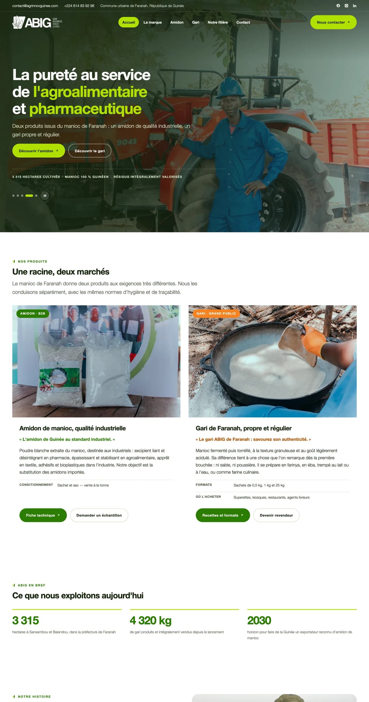 La page d’accueil