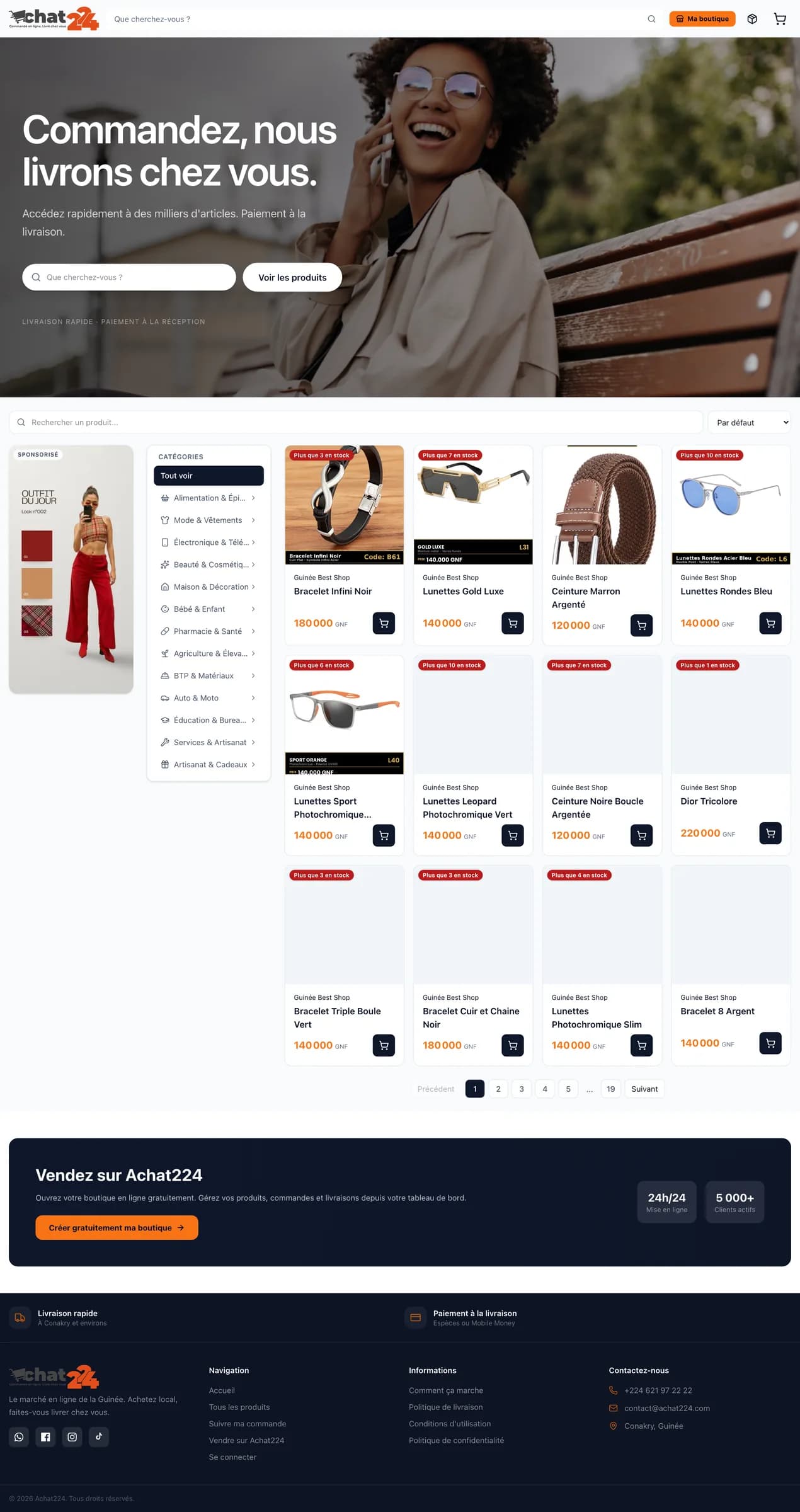La page d’accueil