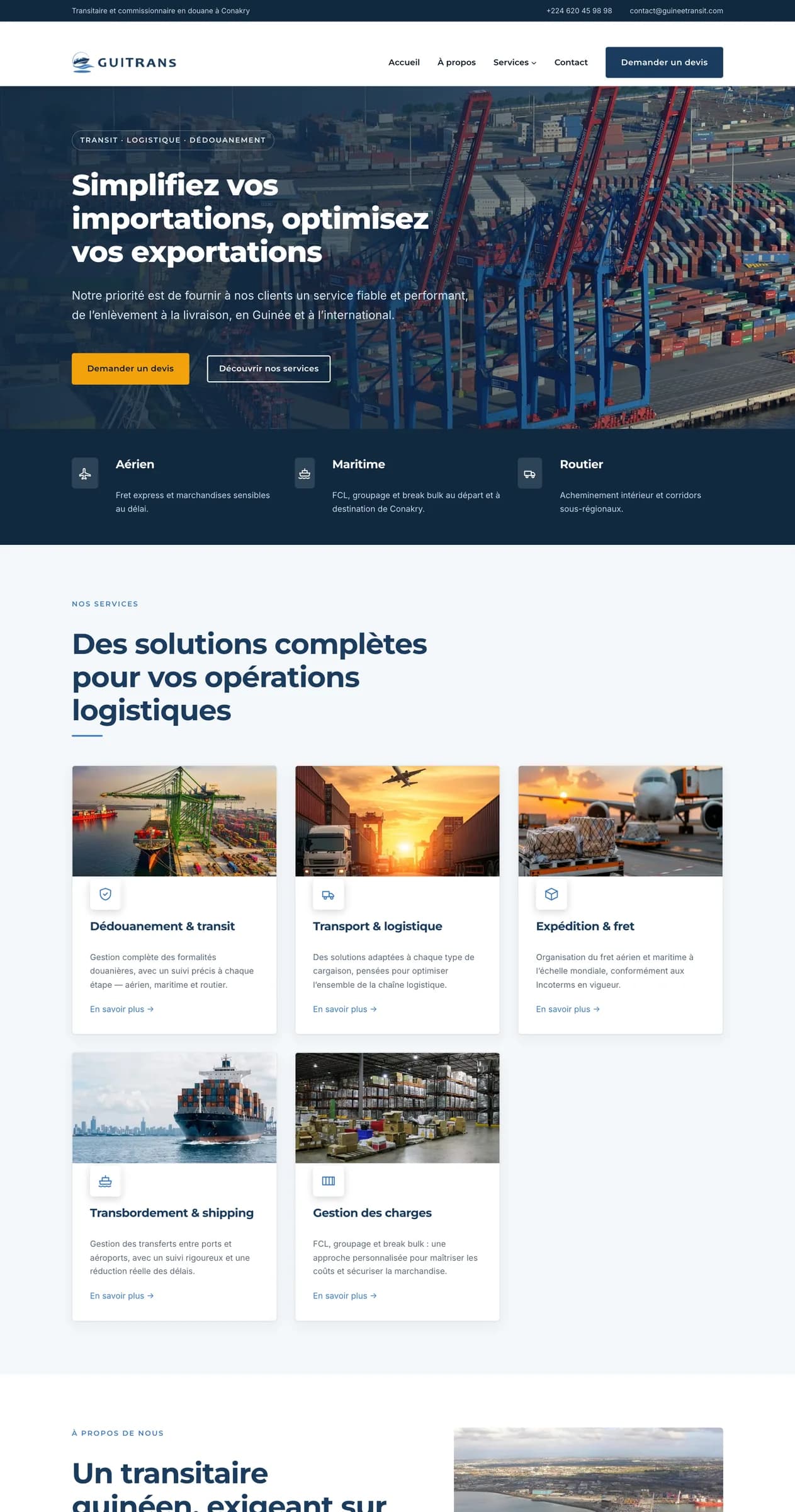 La page d’accueil